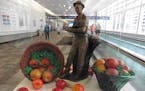 Agricultural scientist Norman Borlaug and Honeycrisp apples are represented in &#x201c;The Art of Food&#x201d; exhibit at Minneapolis-St. Paul Interna