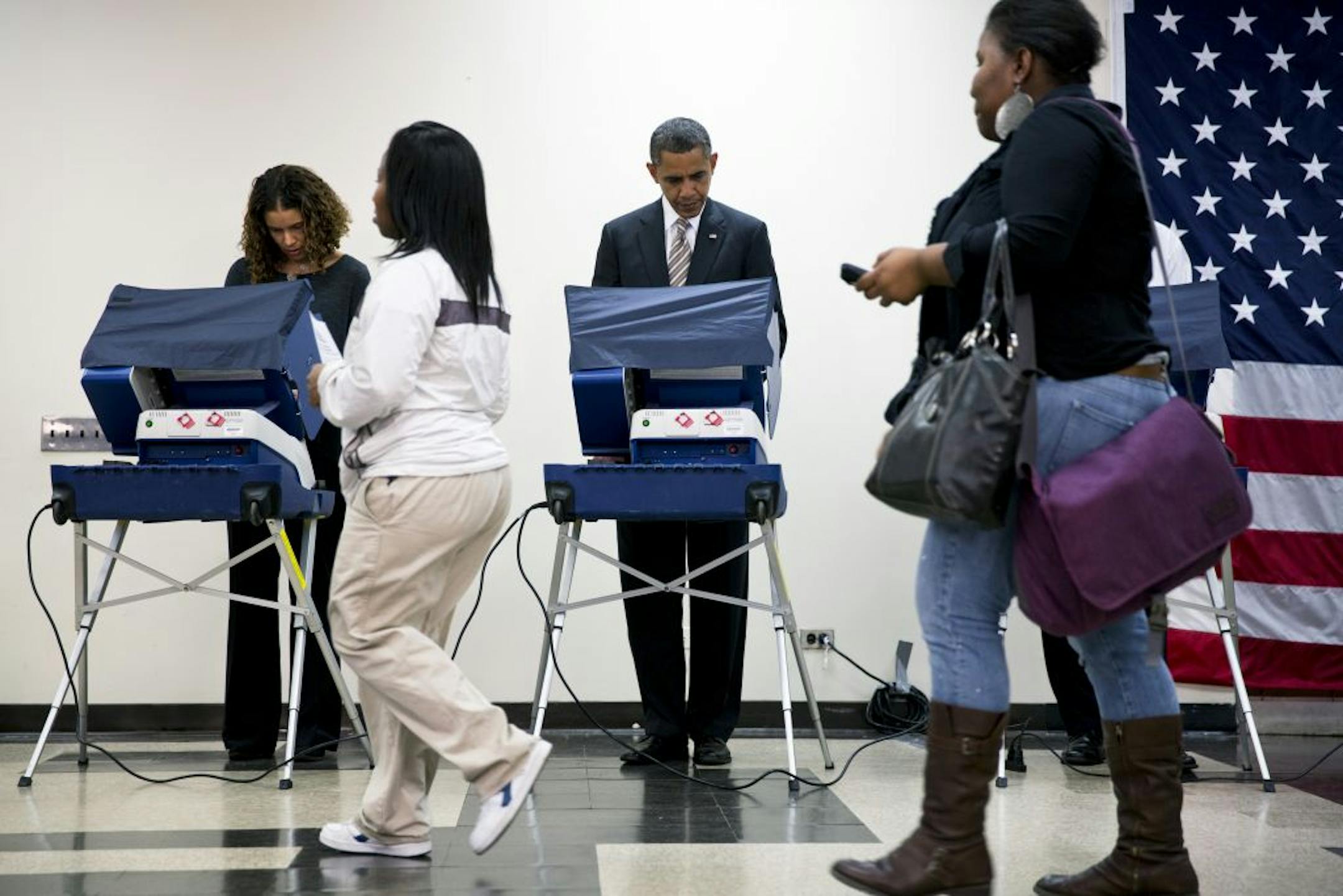 President Obama on Thursday became the first sitting president to vote early in person, casting a ballot in Chicago.