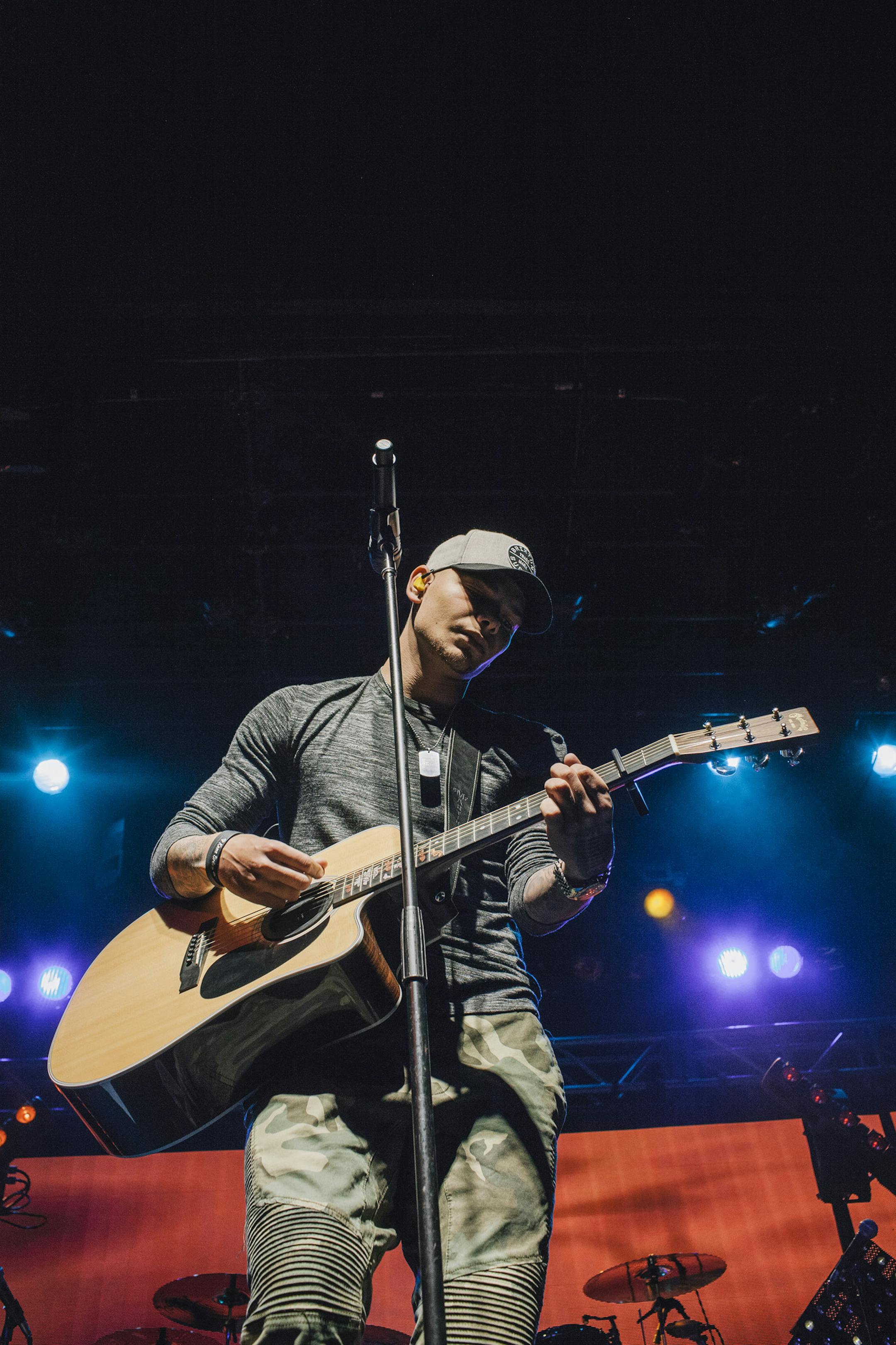 Country singer Kane Brown performs at Irving Plaza in New York, Dec. 3, 2016. Brown balances the stereotypical country music cliches with his unique perspective to the genre, growing up as a mixed-race child in Georgia. (Christopher Gregory/The New York Times)