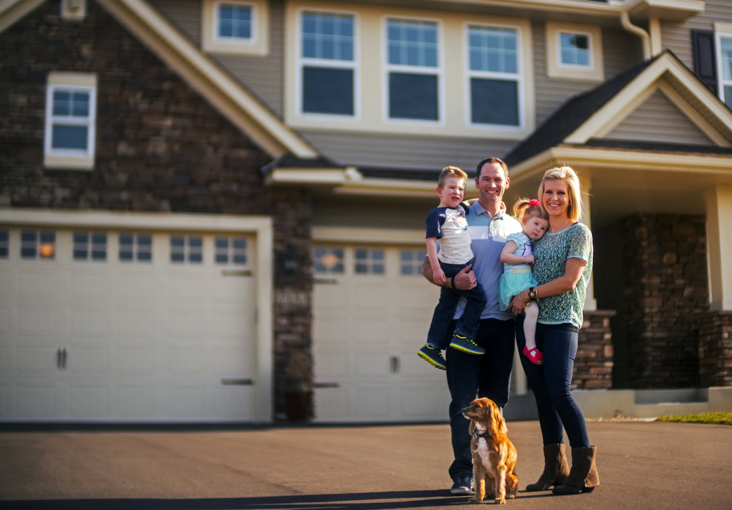 Jonathan and Jenna Juris, seen with Jackson, 3, and Jaidyn, 2, sold their Rogers house contingent on finding a new home. They quickly found this house in Otsego.