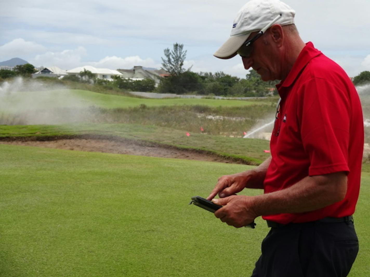 Neil Cleverly tests Toro's irrigation system on the new Olympic Golf Course in Rio