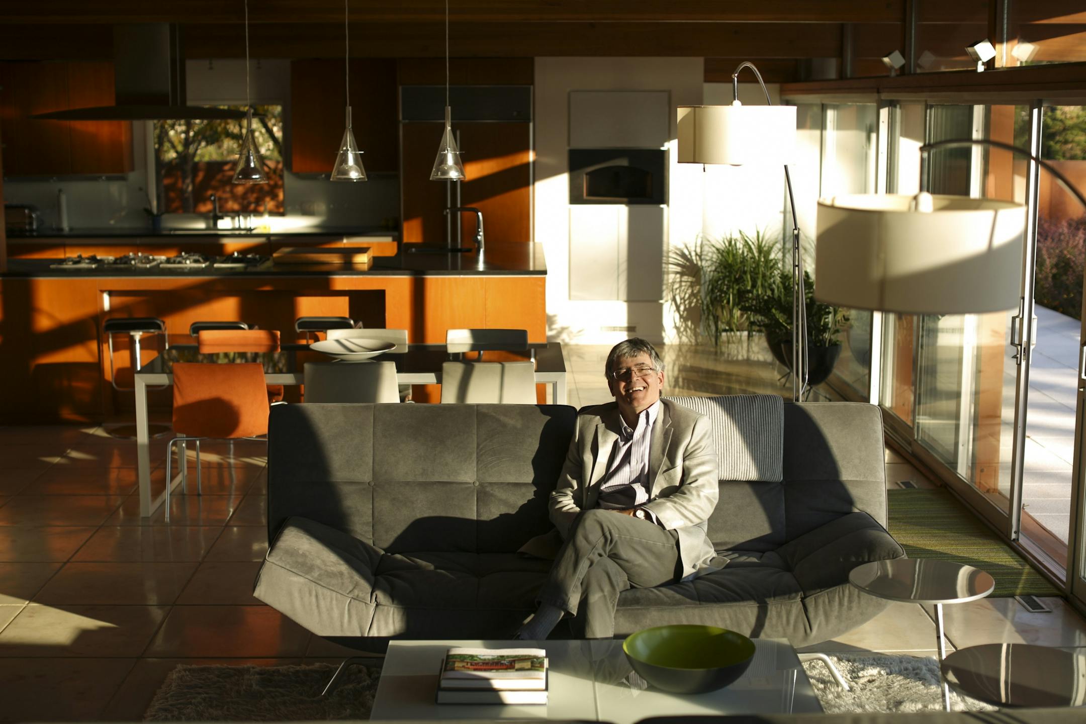 Larry Millett photographed in the 1956 Buck House in St. Paul Tuesday afternoon.