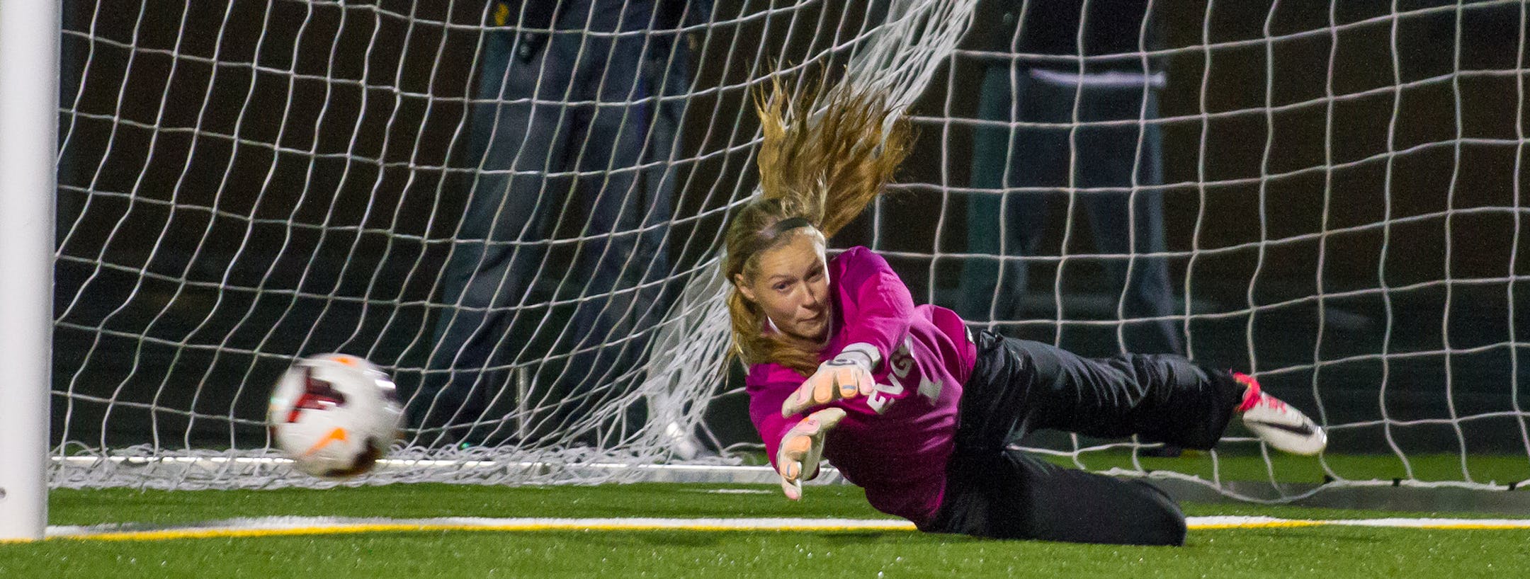 Eastview goaltender Claudia Pueschner. eastview at prior lake girls soccer, october 2014