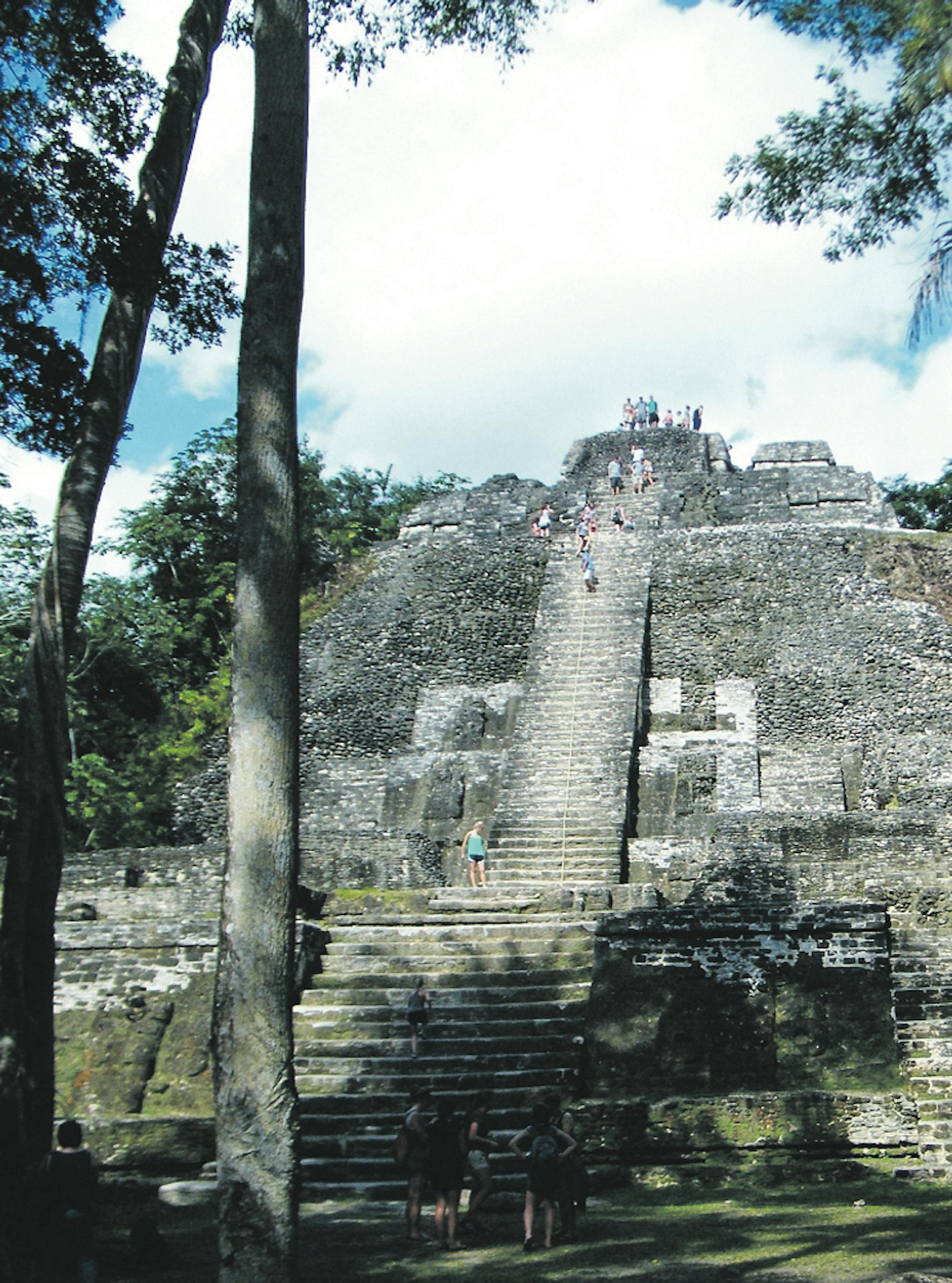 Ray Grumney, a Mayan ruin near Belize City.