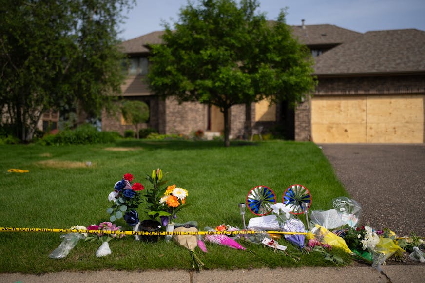 Flowers in front of the home of Melissa and Mark Hortman in Brooklyn Park on June 16.