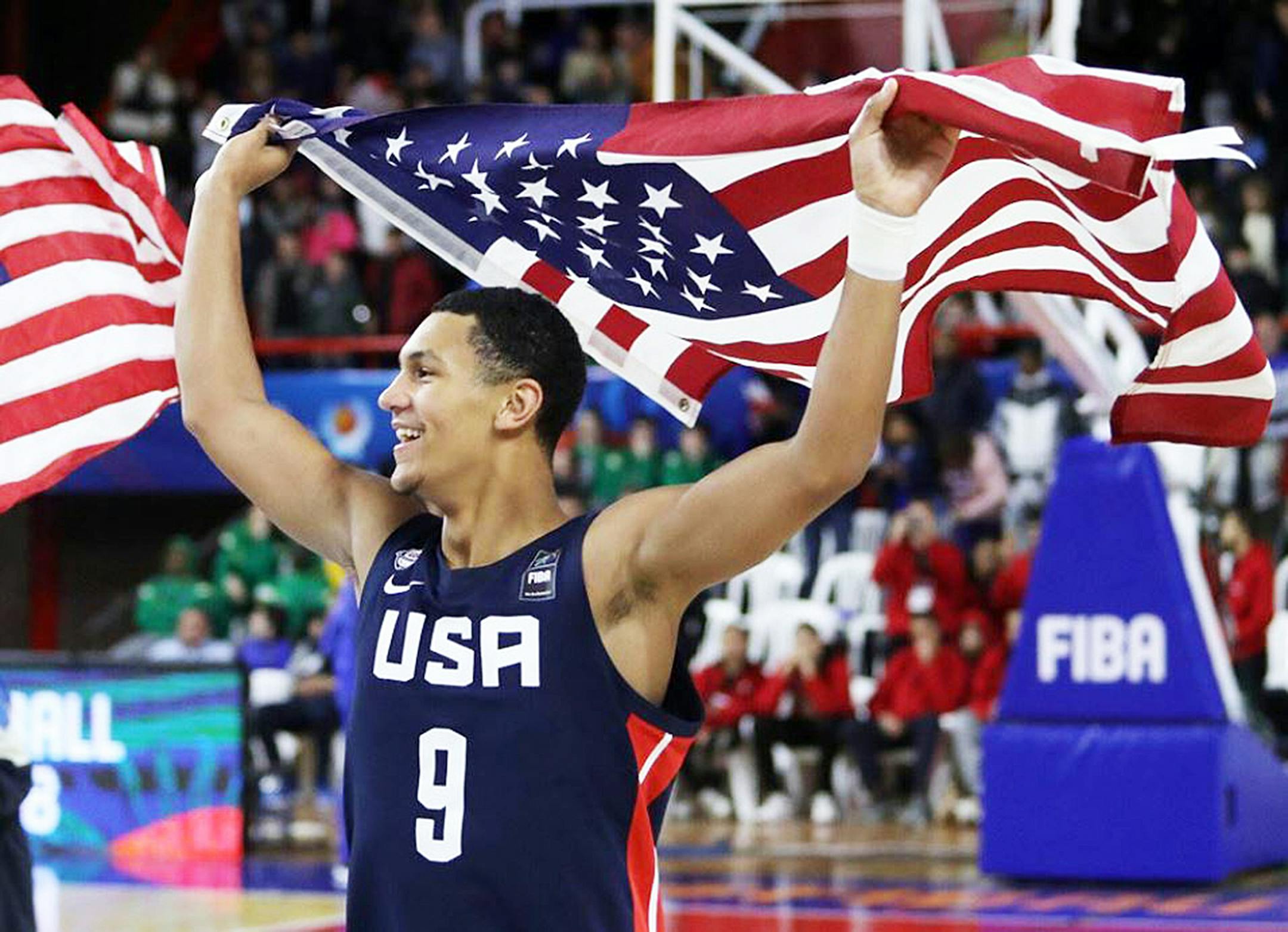 USA Basketball photo.
Minnehaha Academyís Jalen Suggs won his second gold medal with the U.S. national team on Sunday night when his team defeated France 95-52 for the U17 World Cup title in Argentina. July 8, 2018.