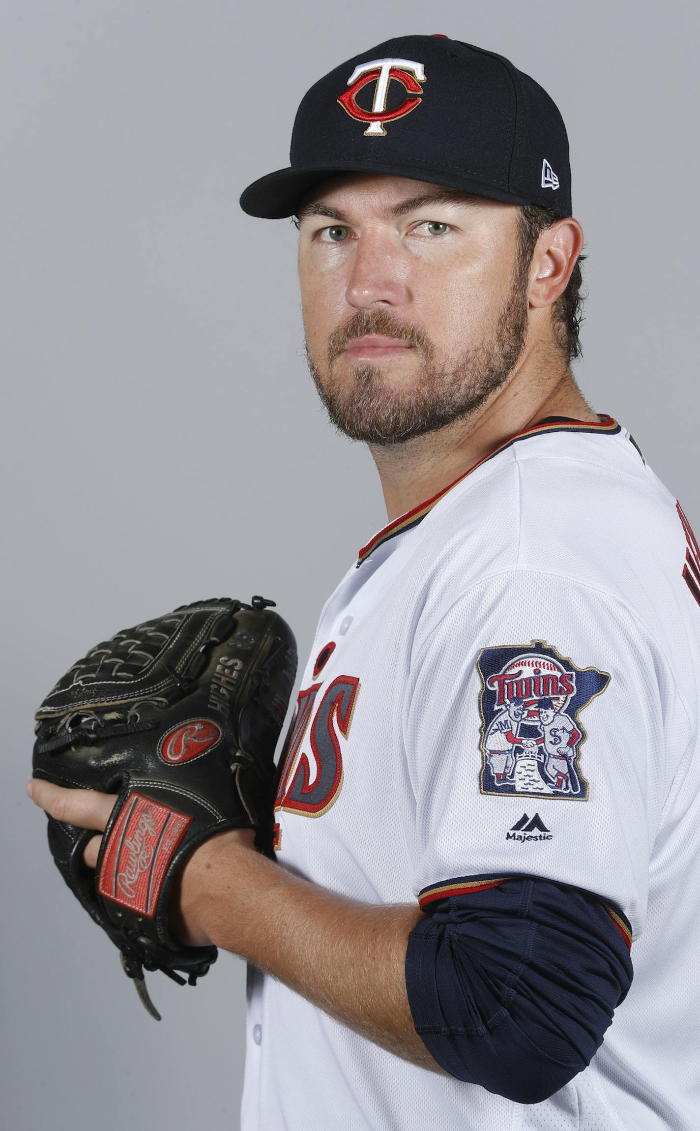 This is a 2018 photo of Phil Hughes of the Minnesota Twins baseball team. This image reflects the 2018 active roster as of Wednesday, Feb. 21, when this image was taken. (AP Photo/John Minchillo) ORG XMIT: FLJMOTK