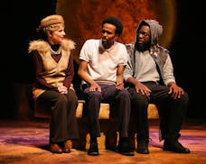 Scott Pakudaitis
From left: Tracey Maloney, M. Hajji Ahmed and Mikell Sapp in "A Crack in the Sky," by Harrison David Rivers at the Minnesota History 