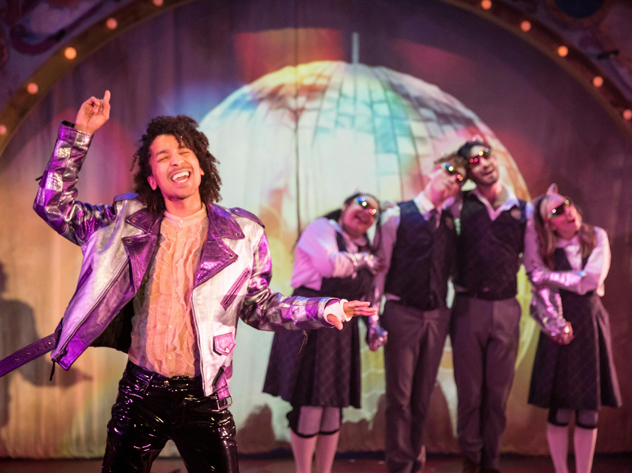 Jordan M. Leggett, Gabrielle Dominique, Josh Zwick, Michael Hanna and Shinah Brashears in "Ride the Cylone."