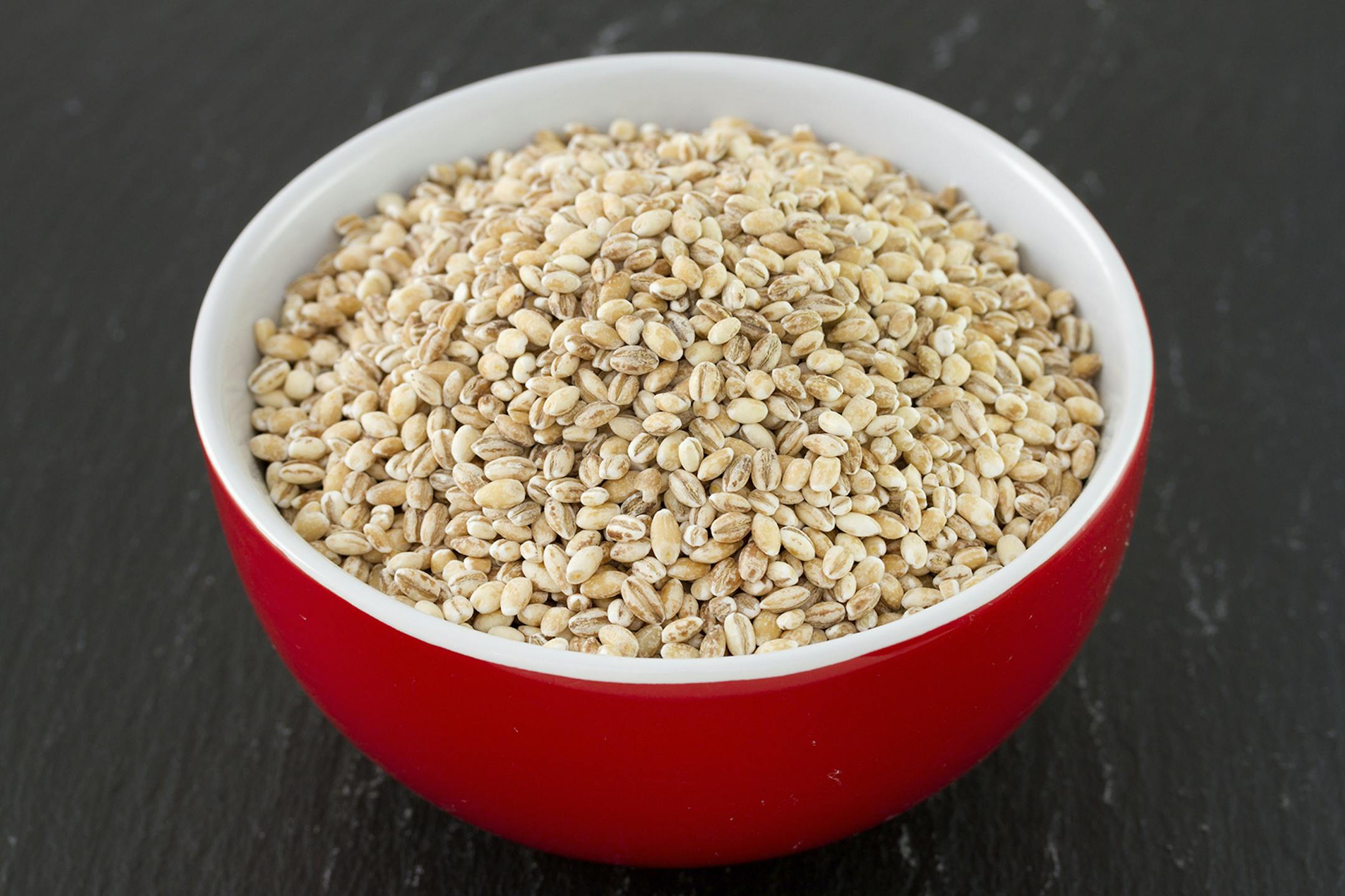 pearl barley in bowl. From istock