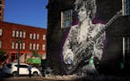 A mural along N. Washington Avenue in Minneapolis bears Prince’s likeness.