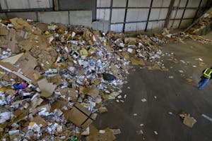 Discarded paper products like this pile at Eureka Recycling in St. Paul could be worth millions to Minnesota&#x2019;s paper and container manufacturer