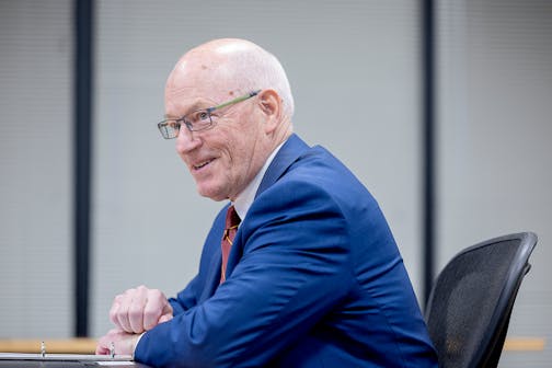 Frans is pictured here meeting with the University of Minnesota regents in May, when he interviewed to serve as interim president.