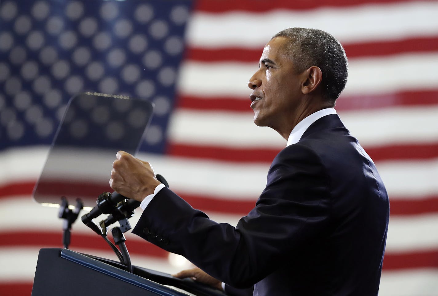 FILE - In this Dec. 6, 2016, file photo, President Barack Obama speaks at MacDill Air Force Base in Tampa, Fla., about the administration's approach to counterterrorism campaign. A stretch of road in Los Angeles will be renamed after former President Barack Obama during a festival and unveiling ceremony Saturday, May 4, 2019. Obama Boulevard will replace Rodeo Road, a 3 &#xbd;-mile street that runs from Culver City to mid-city Los Angeles, passing the city's historic black neighborhood. (AP Phot