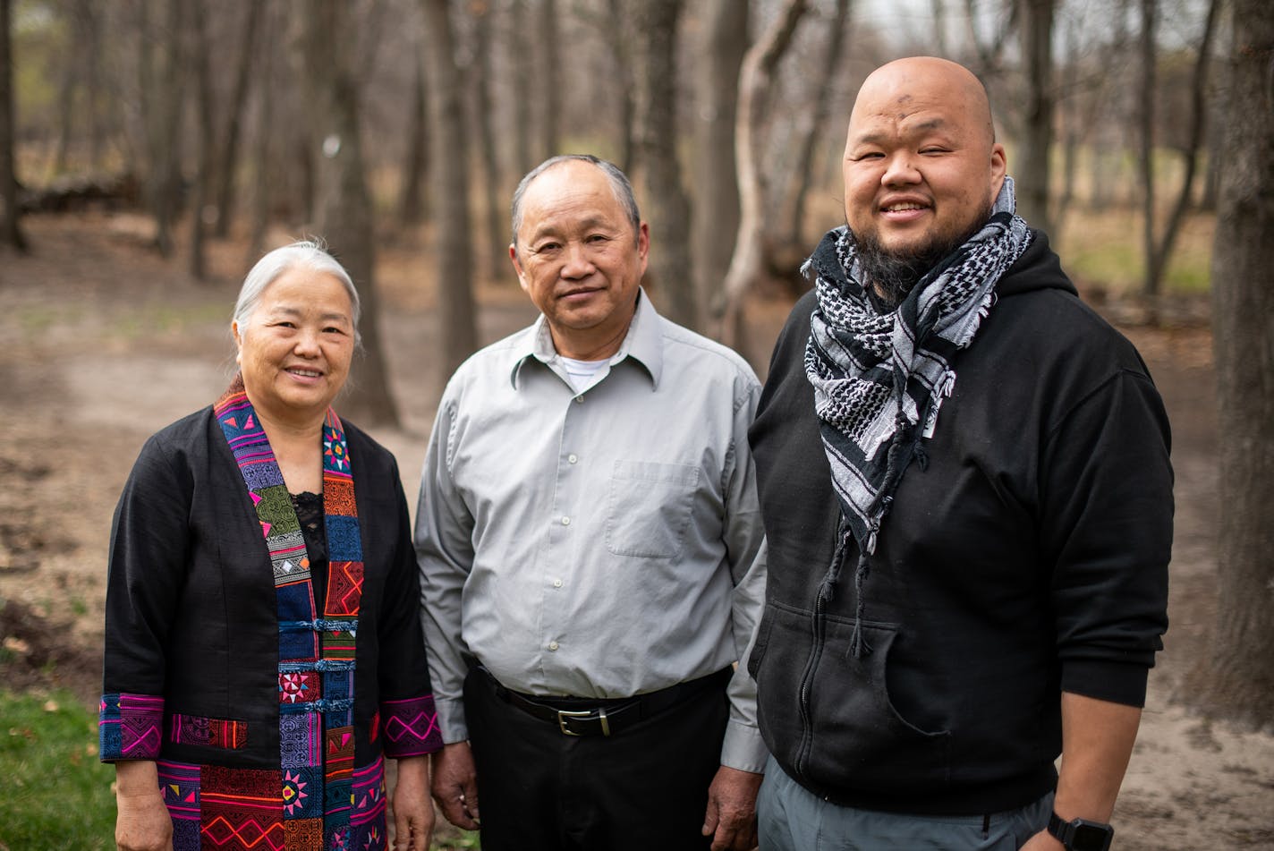 Yia Vang with her parents. Credit: Lauren Cutshall.