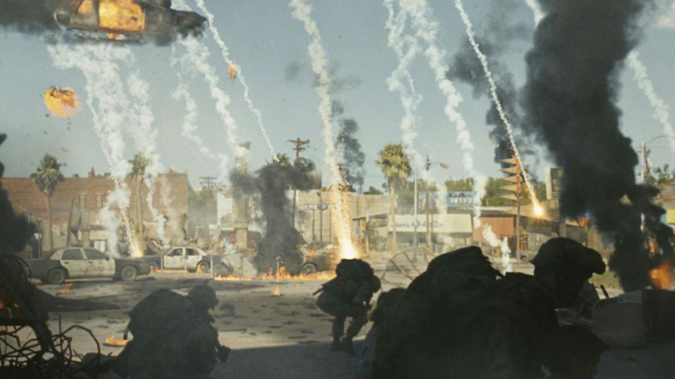 A Marine platoon faces off against an alien invasion in Los Angeles in Columbia Pictures' action thriller "Battle: Los Angeles."