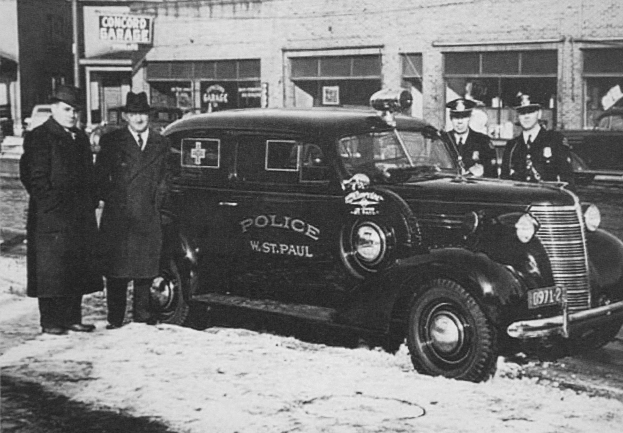 West St. Paul&#x201a;&#xc4;&#xf4;s first squad car, a 1938 Chevy. Courtesy West St. Paul police