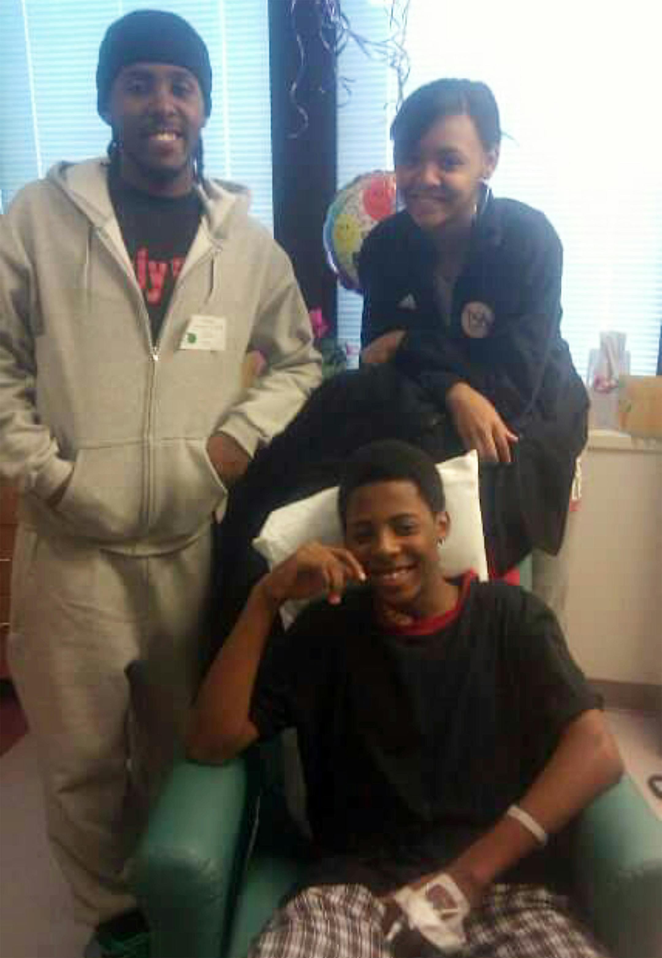 Credit Johnson Family. DeLaSalle basketball player Jarvis Johnson in the hospital. Amelia Rayno story.