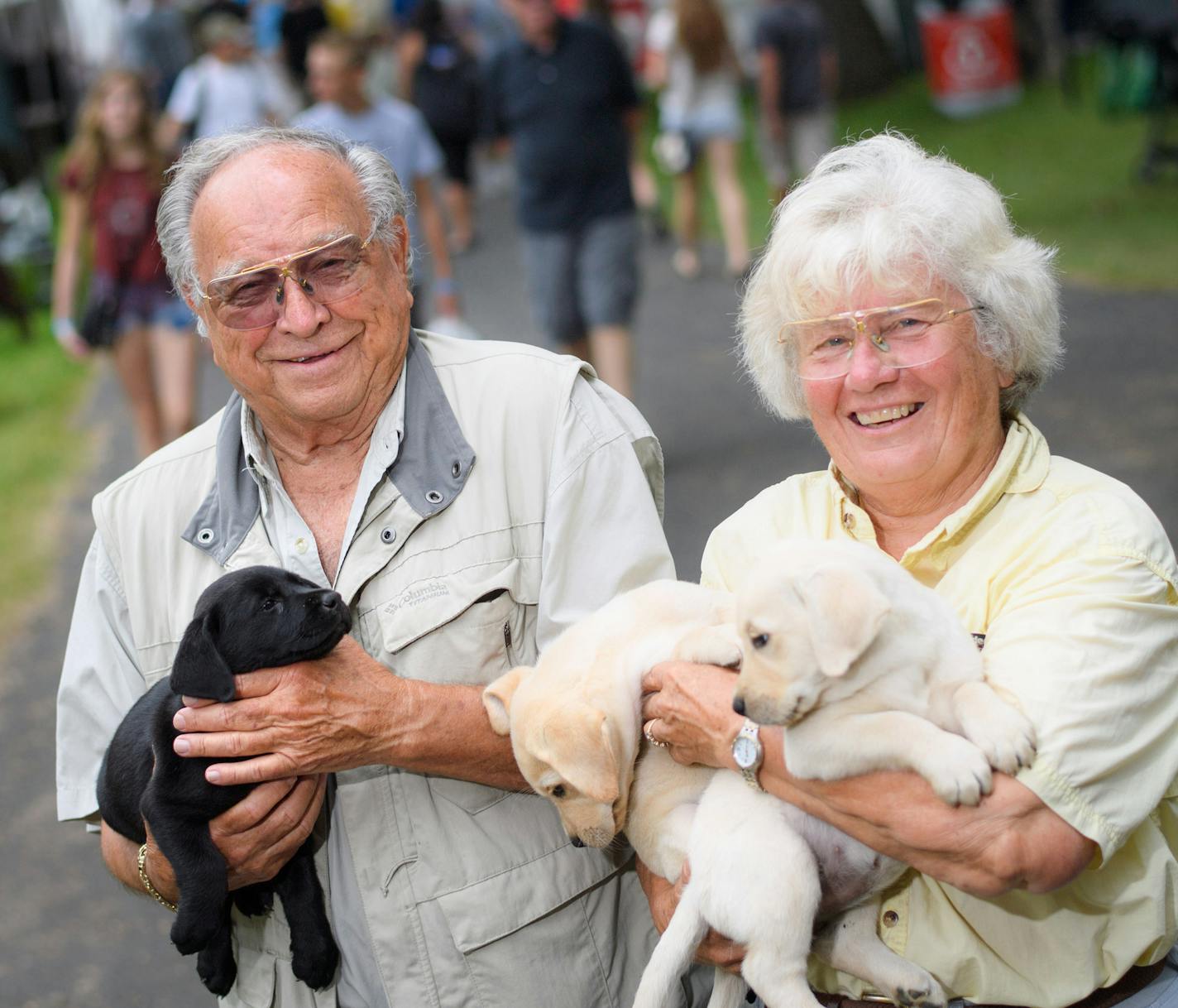 Chuck and Loral I Delaney have been running Game Fair in Ramsey for 35 years and raising hunting dogs here even longer. These are some of their 6-week old puppies. ] GLEN STUBBE * gstubbe@startribune.com Friday, August 12, 2016