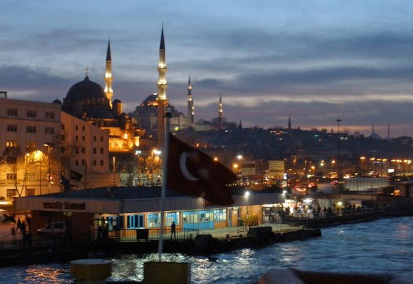 Ferries on the Bosphorus offer some of the best view of Istanbul, a city where the minarets and domes of mosques dominate the skyline. Turkey is 97 percent Muslim.