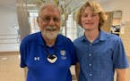 Bob Karn is in his 50th year of coaching St. Cloud Cathedral baseball. Logan Simones is a second-generation player for Karn. 