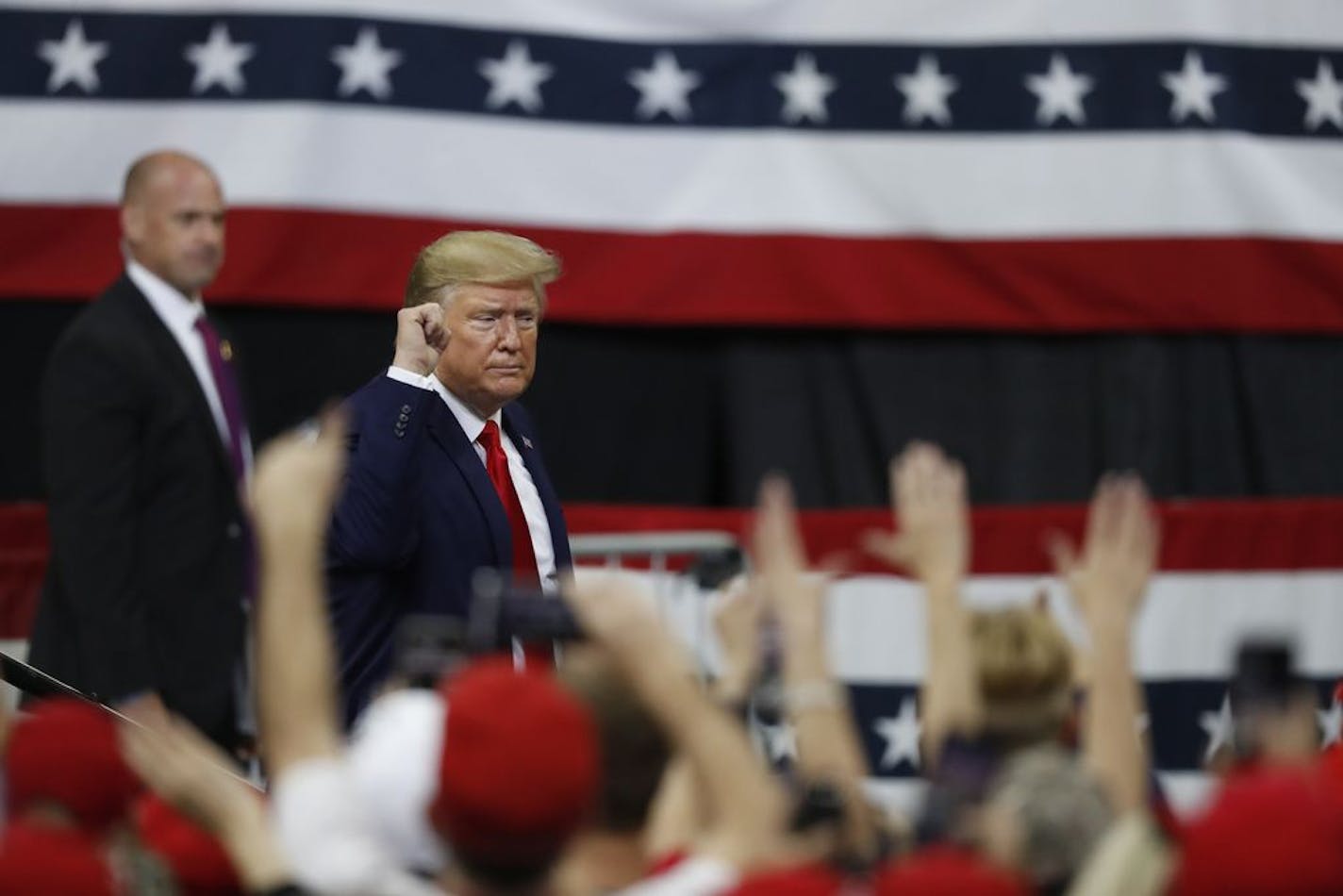 President Trump addressed his supporters at a rally in October at Target Center in Minneapolis.