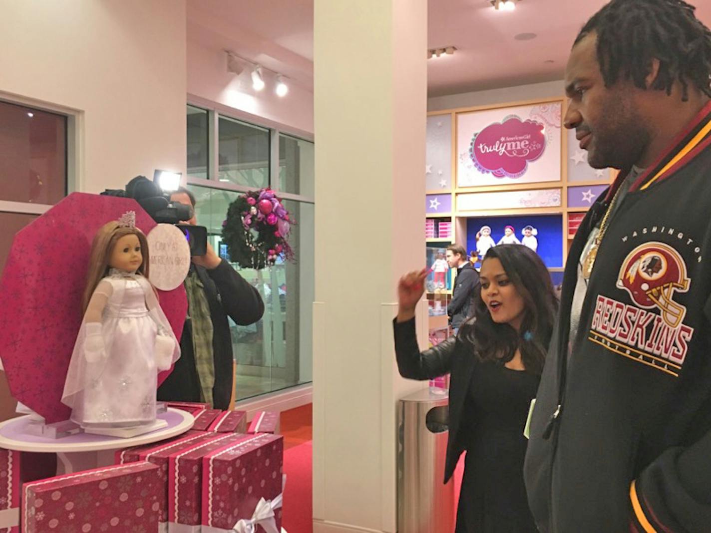 Washington Redskins player Ty Nsekhe purchases Christmas presents for 5-year-old Dae'Anne Reynolds, the daughter of Philando Castile's girlfriend, Diamond Reynolds. Castile was shot and killed by St. Anthony police officer Jeronimo Yanez on July 6, 2016 in Falcon Heights, MN.