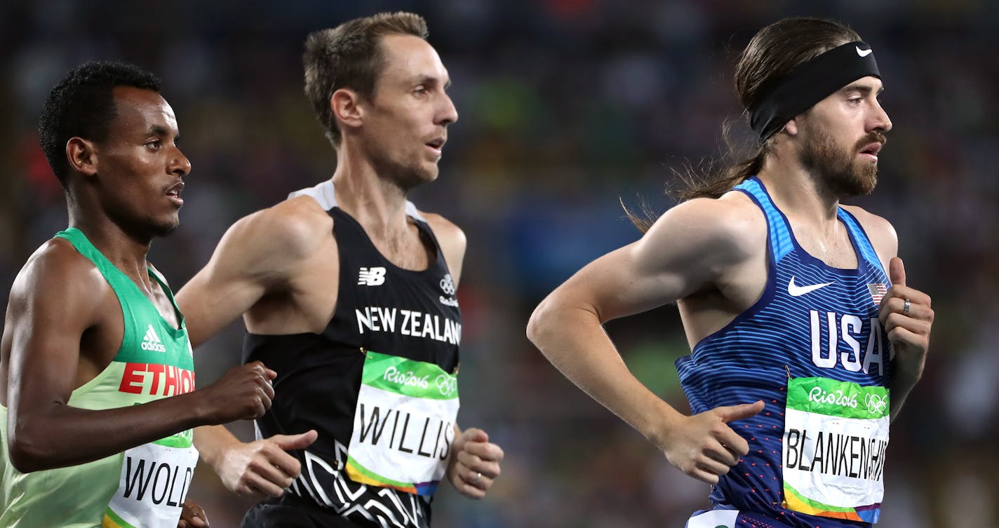 Sporting a Minnesota tattoo on his upper right leg. Former gopher Ben Blankenship ran a strong 1500 tonight and qualified for Saturdays final. ] 2016 Summer Olympic Games - Rio Brazil brian.peterson@startribune.com Rio de Janeiro, Brazil - 08/18/2016