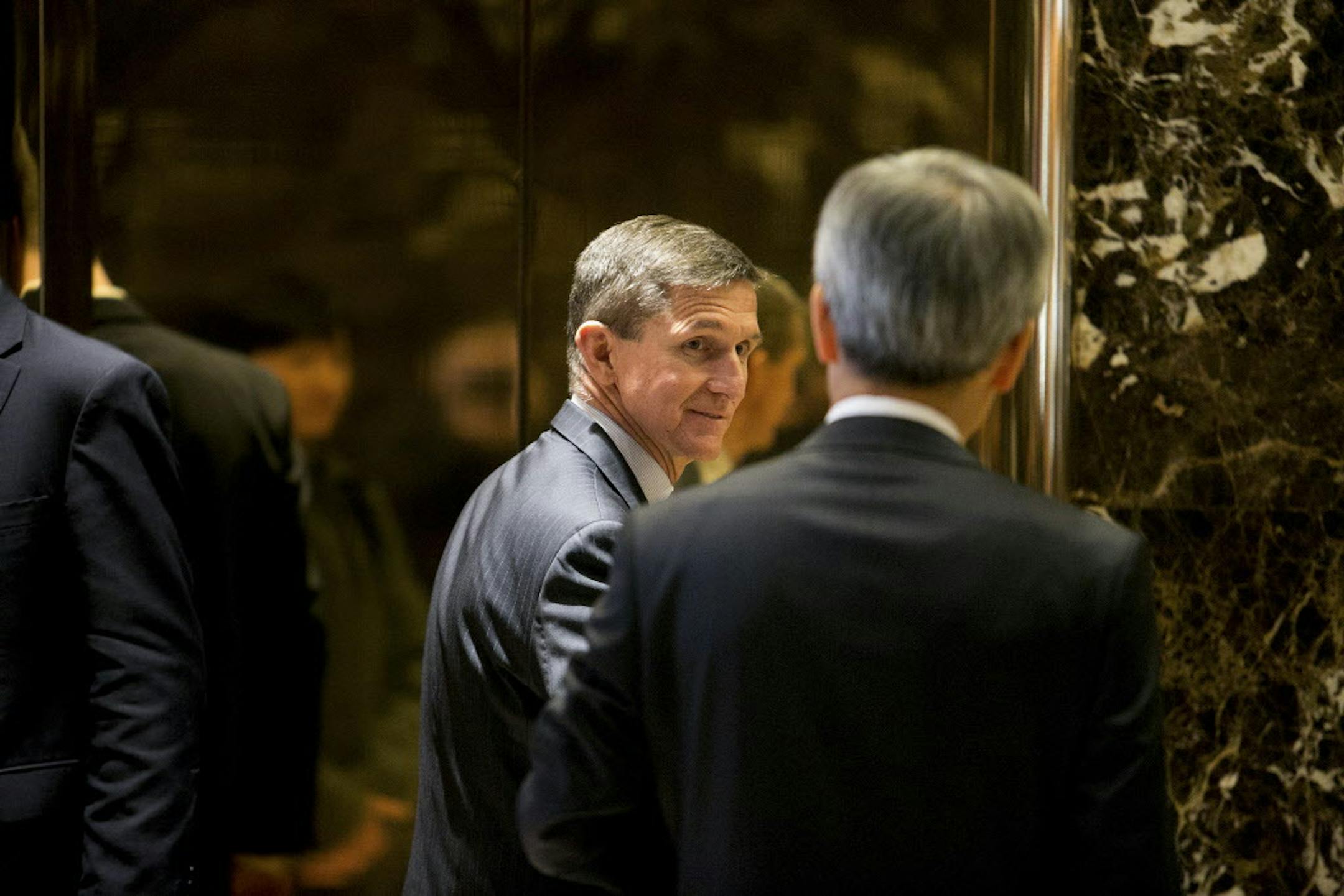 FILE ó Michael Flynn, who was then President-elect Donald Trumpís choice for national security adviser, at Trump Tower in New York, Jan. 4, 2017. As he closed in on the 2016 Republican presidential nomination, Donald Trump named foreign policy advisers who are now under scrutiny for Russia ties. (Sam Hodgson/The New York Times)
