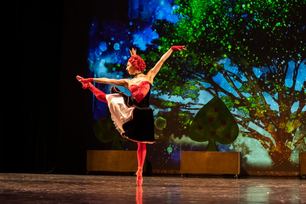 The Queen of Hearts performs in Ballet Co. Laboratory's 'Nutcracker in Wonderland.'