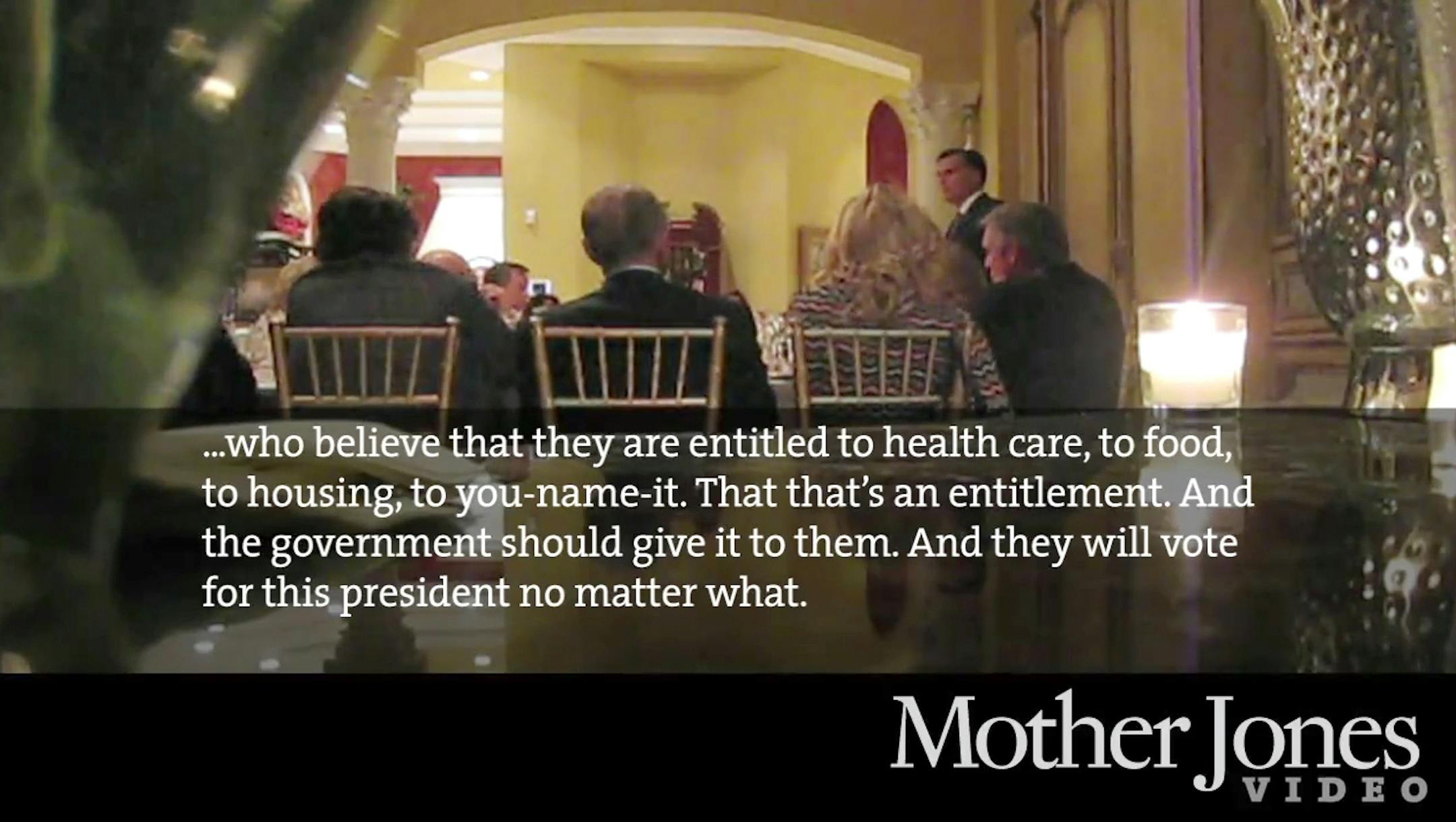 FILE- In this file video framegrab from a May 17, 2012 video provided by Mother Jones Video, Republican presidential candidate Mitt Romney speaks at a $50,000-a-plate fundraiser at a Florida fundraiser. David Corn, he reporter for Mother Jones magazine who broke the story of Republican presidential candidate Mitt Romney's remarks that 47 percent of Americans "believe they are victims" is among the winners of the 64th annual George Polk Awards in Journalism. (AP Photo/Mother Jones Video) ORG XMIT
