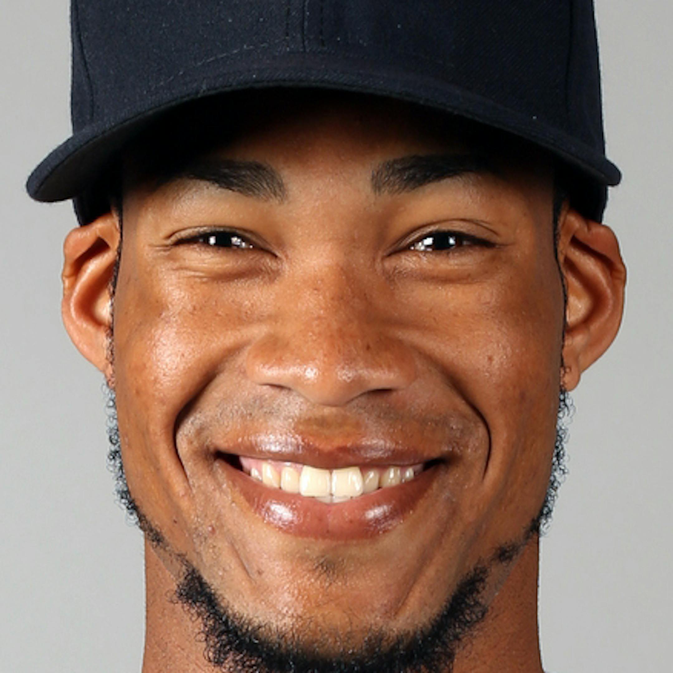 FORT MYERS, FL - FEBRUARY 19: Pedro Florimon (25) of the Minnesota Twins poses during Photo Day on Tuesday, February 19, 2013 at Hammond Stadium in Fort Myers, Florida. (Photo by Robbie Rogers/MLB Photos via Getty Images) *** Local Caption *** Pedro Florimon ORG XMIT: 159448017