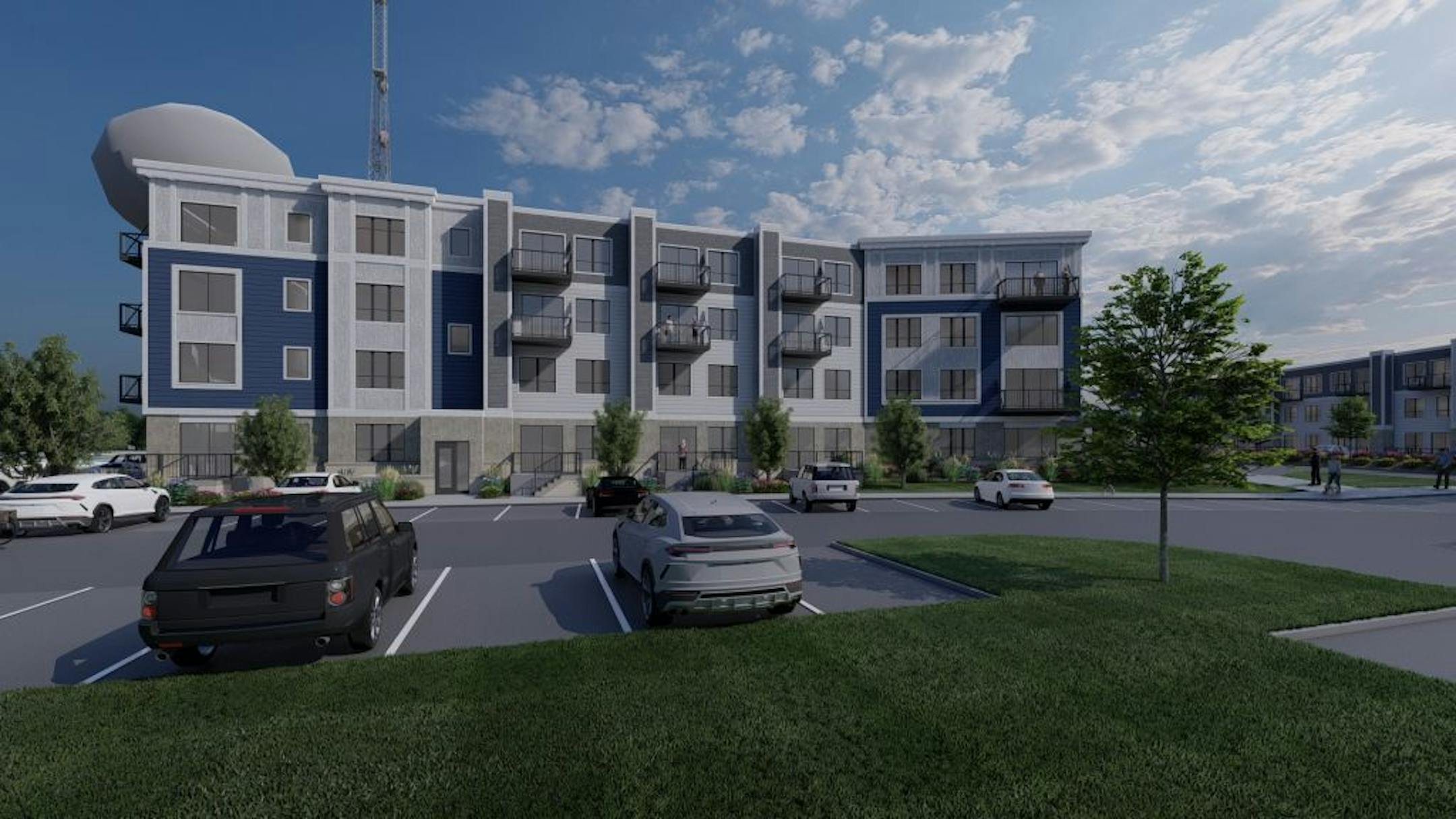 Doran RE Partners has broken ground on an 86-unit luxury apartment community in Tonka Bay. It will be the first multi-family community in Tonka Bay, located on the southern shores of Lake Minnetonka. Provided rendering.