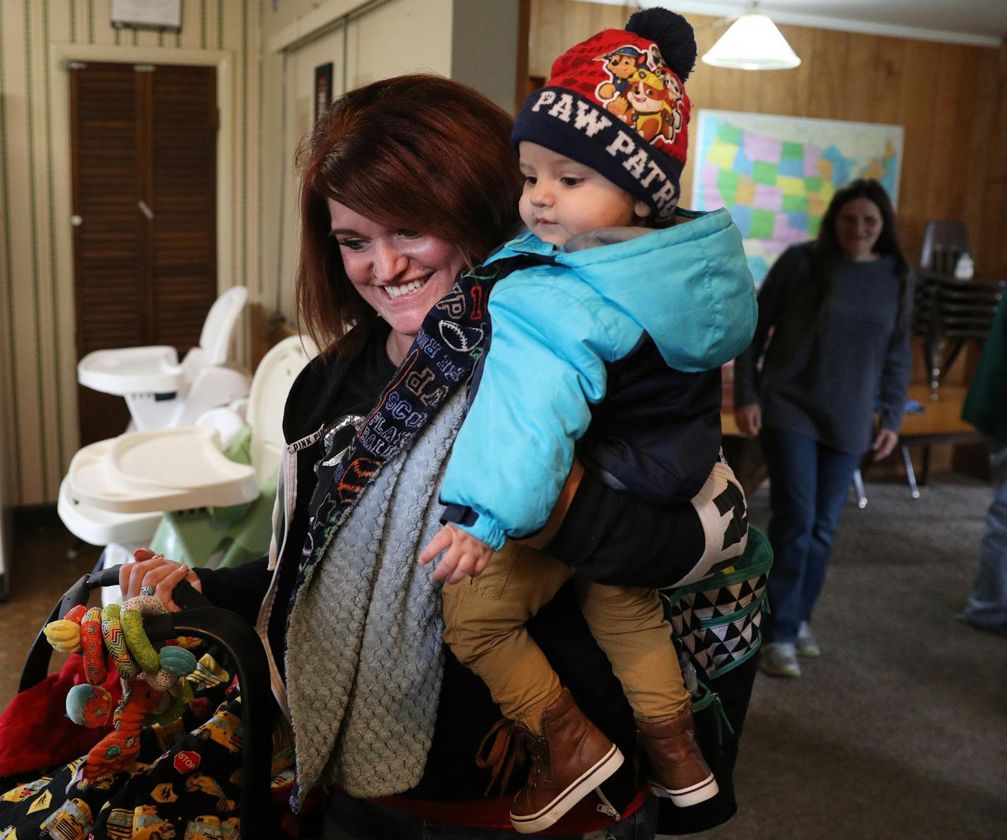 Ashley Benson, a mother of four who went through Sanford Bemidji Medical Center's First Steps program to help pregnant opioid addicts wean off their addictions, picked up her sons Raymond Burnette, 15-months, and Graysen Burnette, 4-months, from daycare.] ANTHONY SOUFFLE &#xef; anthony.souffle@startribune.com Sanford Bemidji Medical Center is reporting success in helping lesser-known victims of the opioid epidemic -- the babies born with complications because their mothers were opioid addicts. T