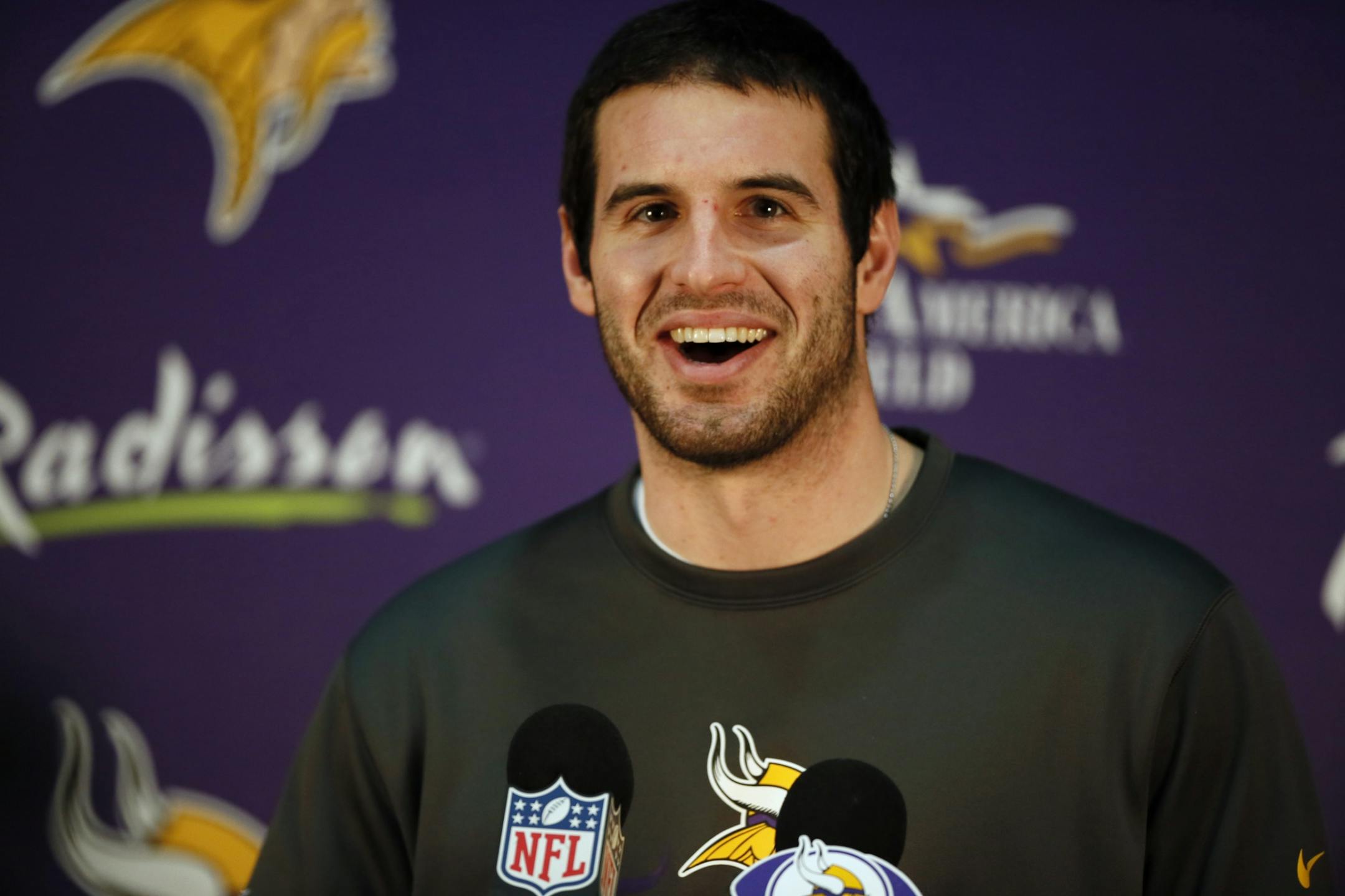 Minnesota Vikings quarterback Christian Ponder spoke with the media about the upcoming playoff game with Green Bay.