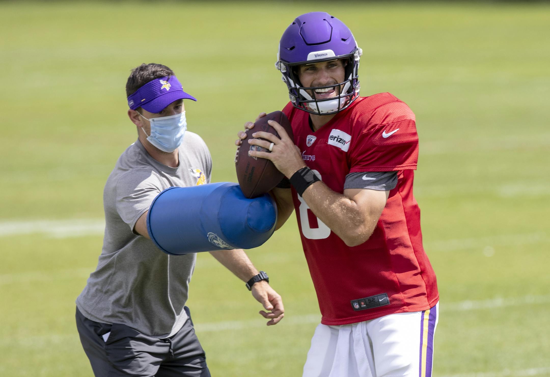 Minnesota Vikings quarterback Kirk Cousins (8) during practice.