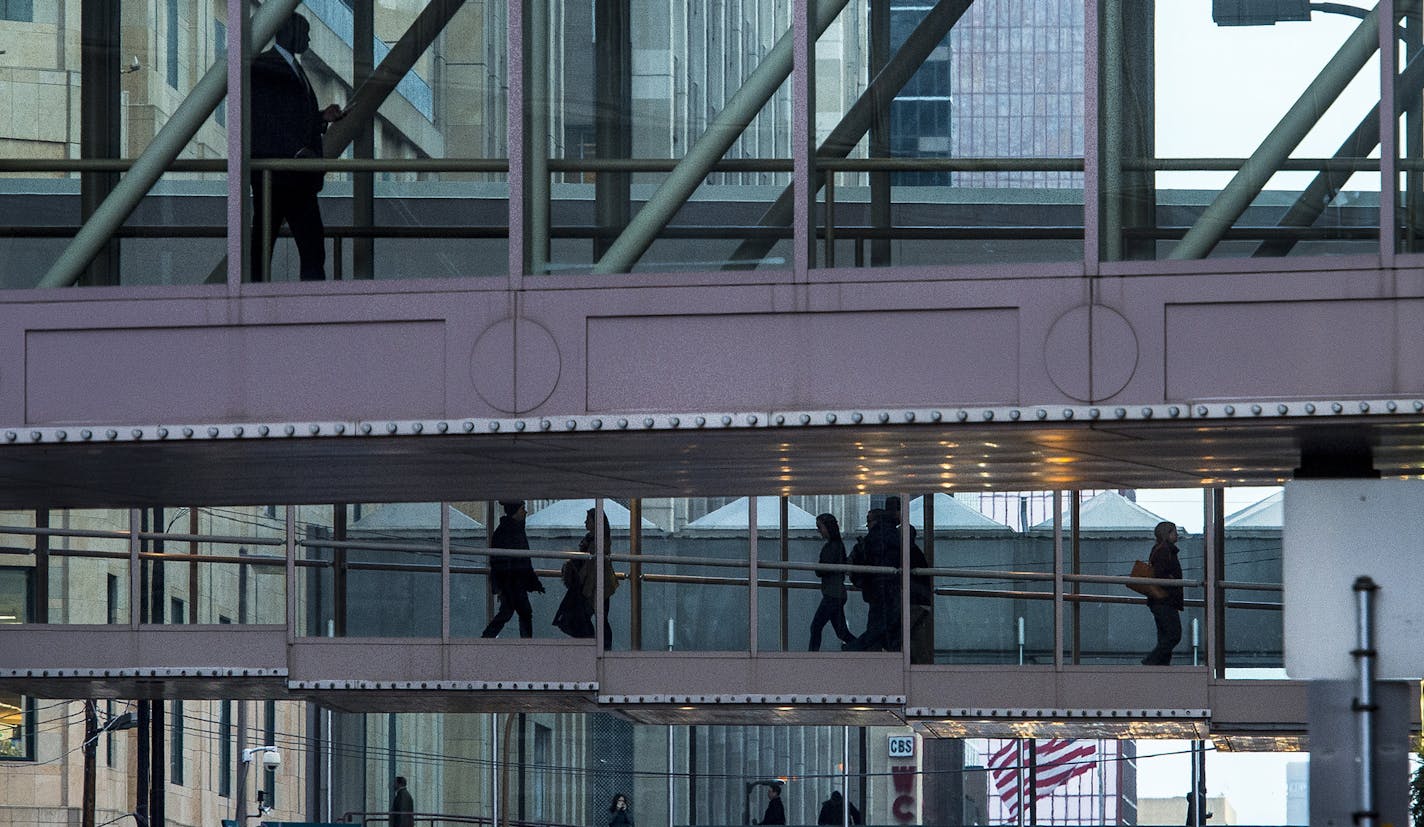 The view along south 7th Street in downtown Minneapolis on Wednesday, Jan. 13, 2016.