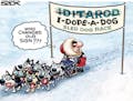 Sack cartoon: Sled dog doping scandal