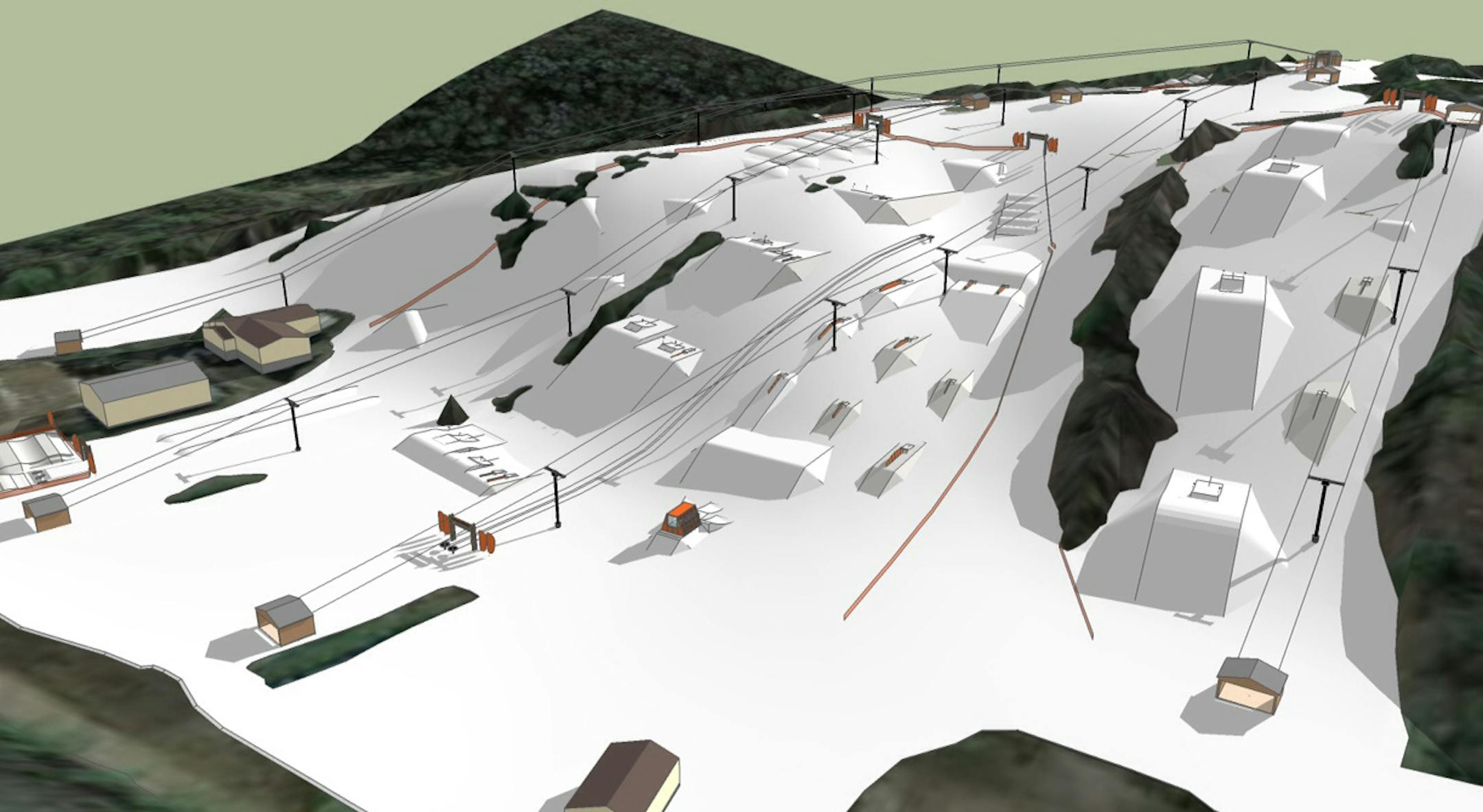 "Landing Zone", New Terrain Park Village: At the base of the terrain park overlooking all of the new features, Afton Alps will create a new terrain park village with inviting indoor and outdoor spaces to relax or warm up, enjoy new food options, warm up and watch the park action. Additionally two new rope tows will be installed in the terrain park for faster and easier access to park features.