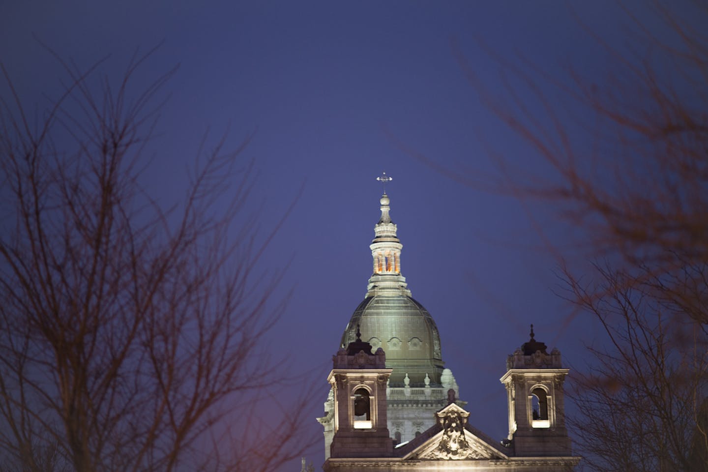 The Basilica of St. Mary is pictured at sunset Wednesday, Jan. 14, 2015 in Minneapolis. ] (Aaron Lavinsky | StarTribune)