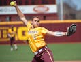 Gophers pitcher Amber Fiser (shown in a 2018 game against Wisconsin) threw a one-hitter Sunday in a 4-0 victory over Northwestern, costing the Wildcat