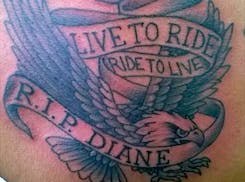 Sonya Goins of Plymouth got a tattoo to honor her best friend, Diane Wick, who died in an accident.