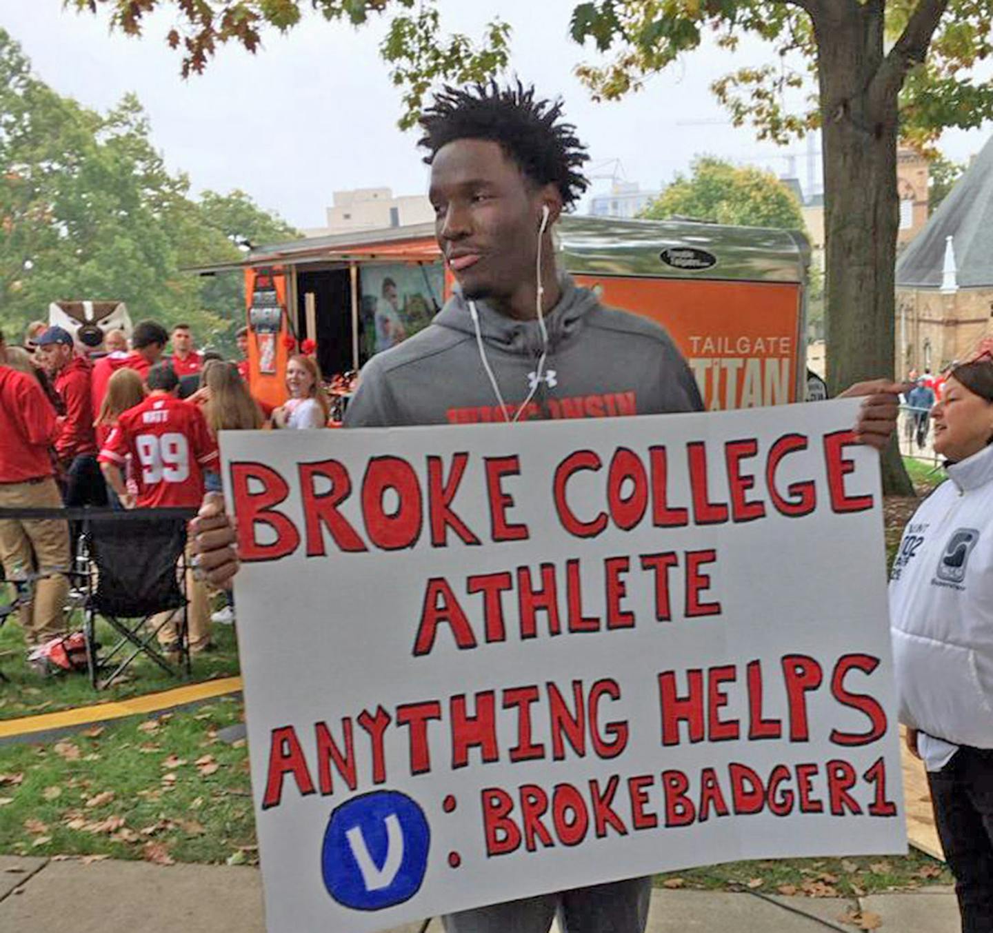 Nigel Hayes, making a statement on ESPN. Fall 2016. ESPN image.