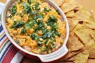 Mexican Layered Dip with Baked Tortilla Chips