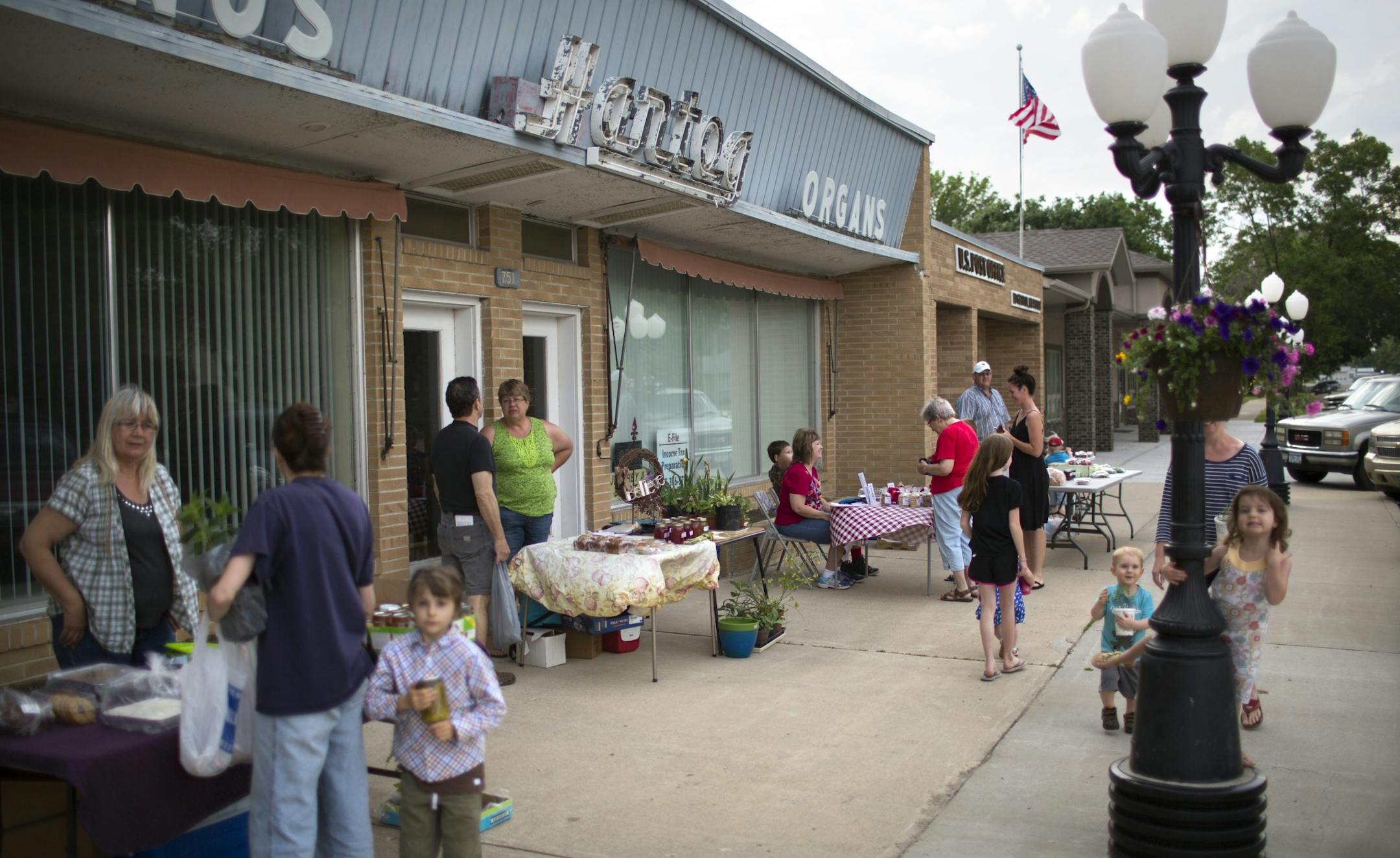 The Wednesday farmers market is set-up along Main Street in the heart of downtown Edgerton.