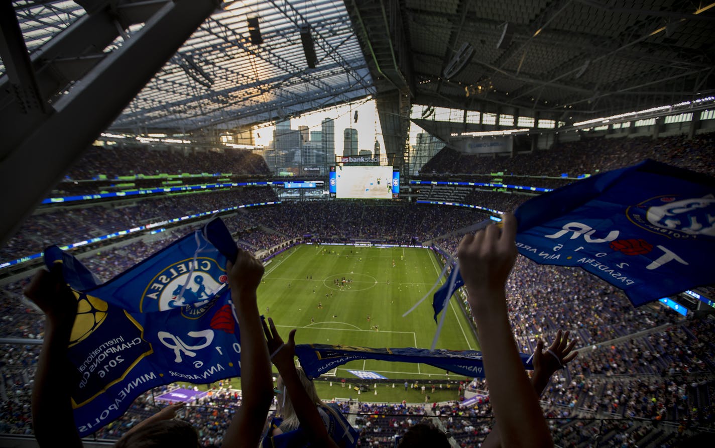 U.S. Bank Stadium's impressive ceiling is an acoustical challenge.