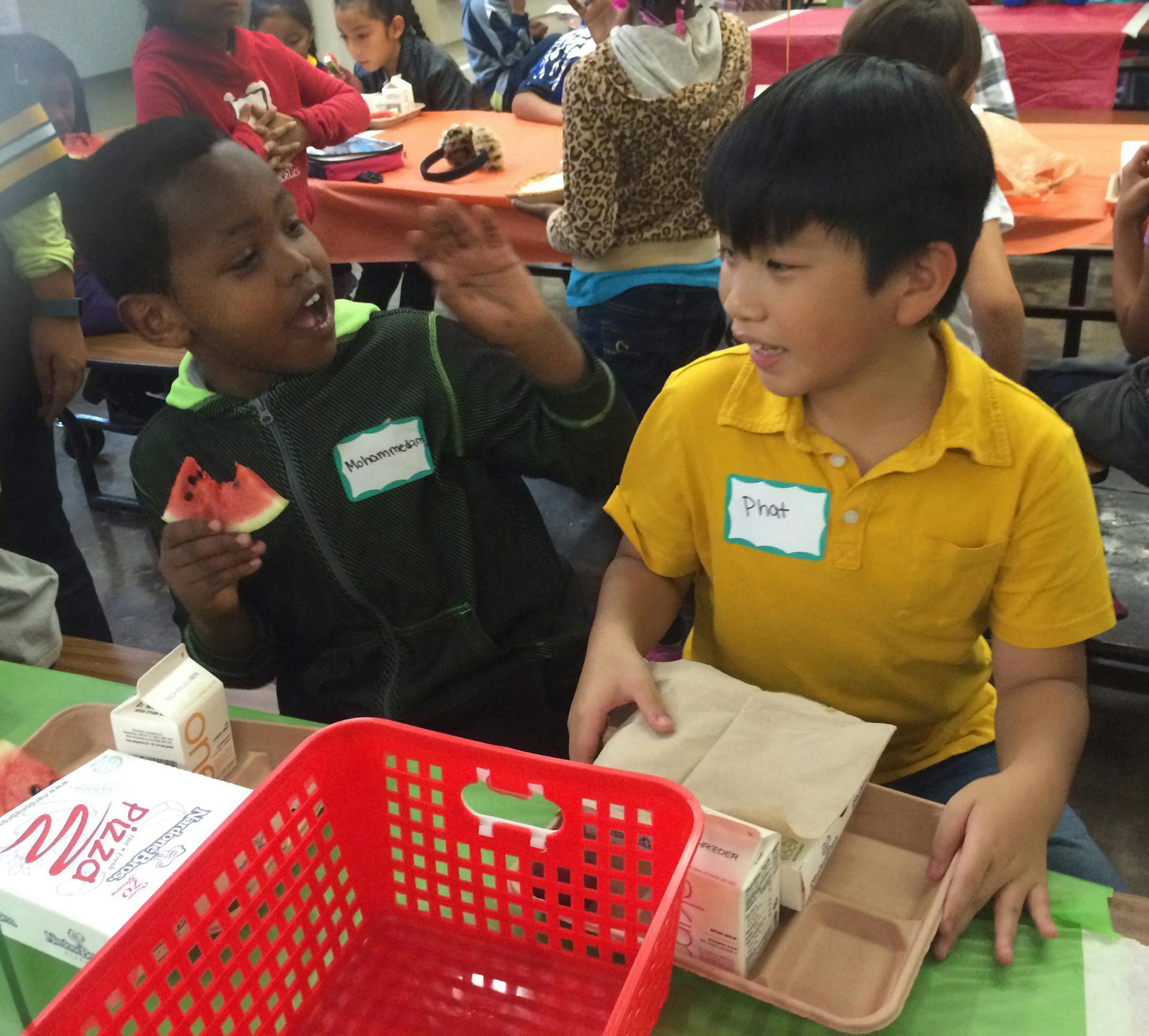 Kids at Jefferson Community School in Minneapolis learn how to make lunchtime less fraught and more fun by particpating in the "Mix It Up At Lunchî program, a simple social experiment now running in nearly 8,000 schools nationwide throughout October.