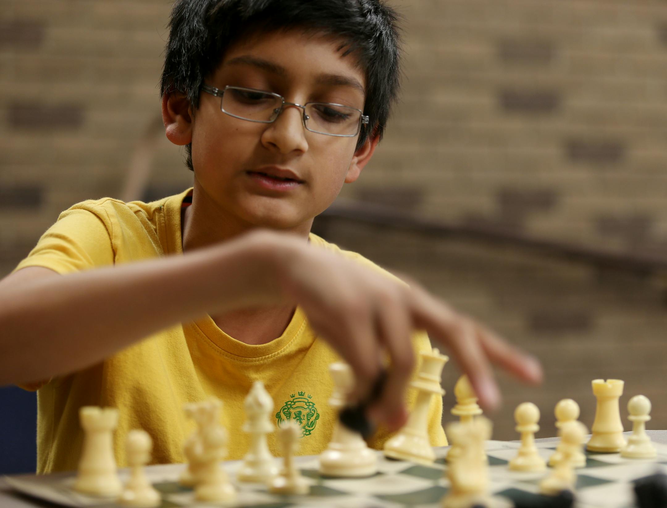 Seventh grader Pratik Nehete will play in the National Championship Tournament in Atlanta. ] JOELKOYAMA&#x201a;&#xc4;&#xa2;jkoyama@startribune Burnsville, MN on April 8, 2014. The Burnsville chess program has existed for decades and become an integral part of the district's identity. The junior high chess team in particular does very well and recently won the state title again. Chess is integrated across the district, with kids learning to play in elementary school and chess masters talking up r