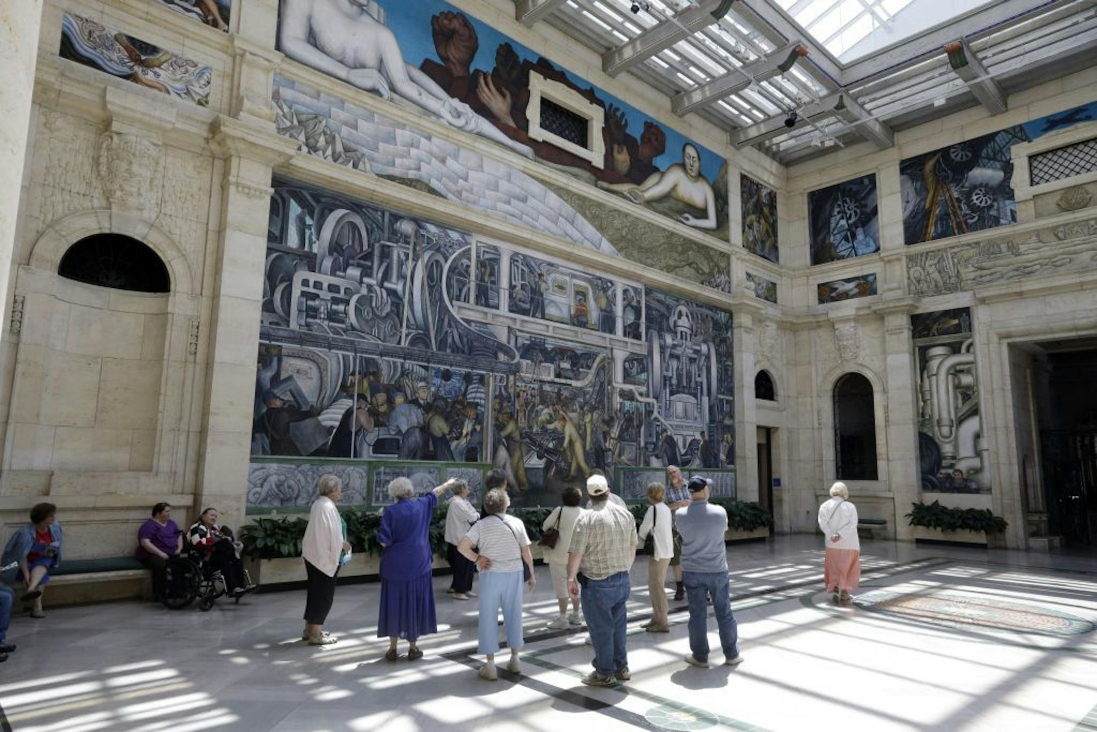 In a June 13, 2013 photo, The Detroit Industry fresco by Mexican muralist Diego Rivera is seen at the Detroit Institute of Arts in Detroit.
