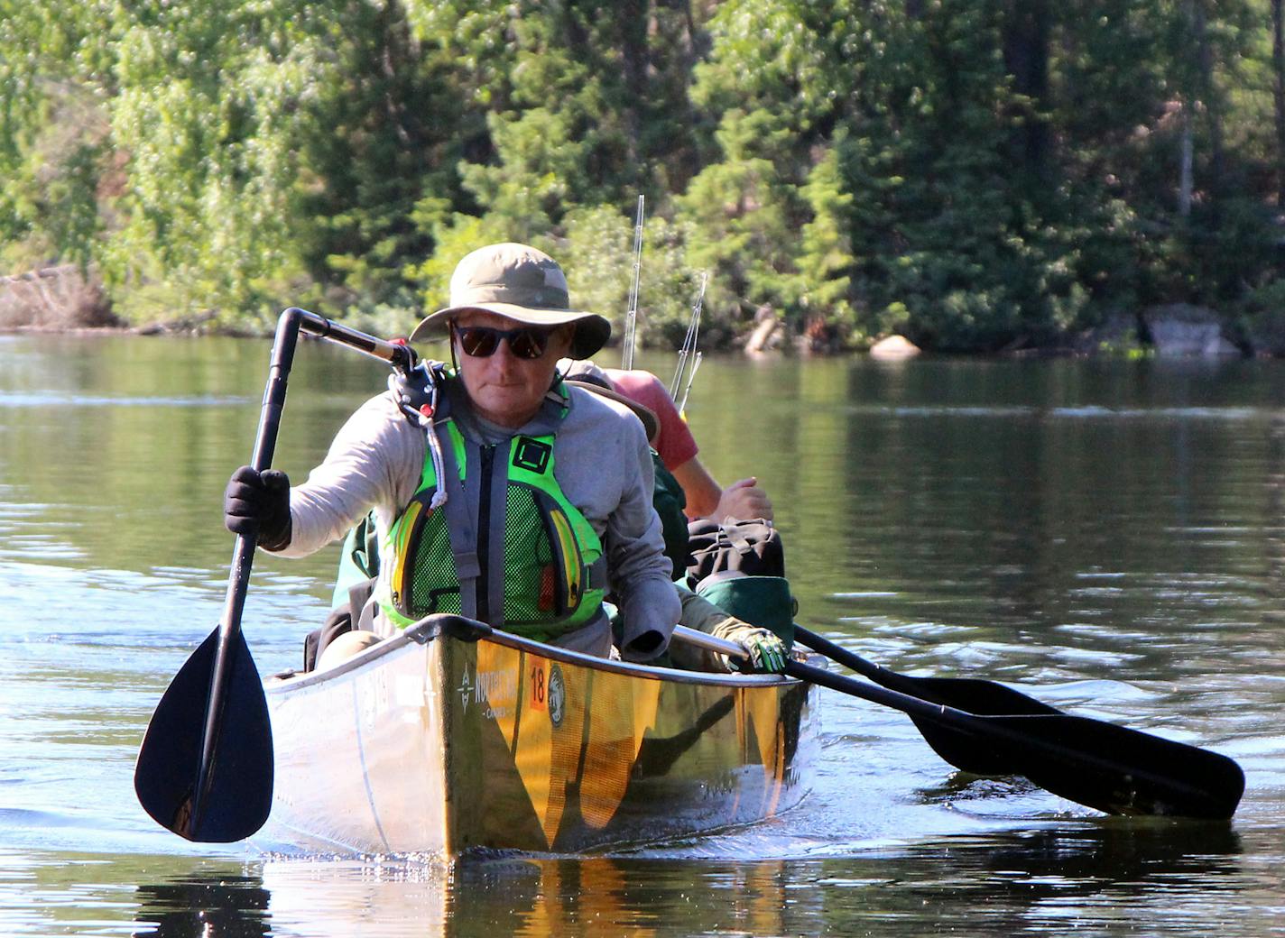 A specially designed paddle by a former environmental education teacher has allowed Scott Bush to do what he has long sought: A trip into the Boundary Waters Canoe Area Wilderness with his sons. The paddle features a shoulder harness, shown below, on which the paddle action pivots.